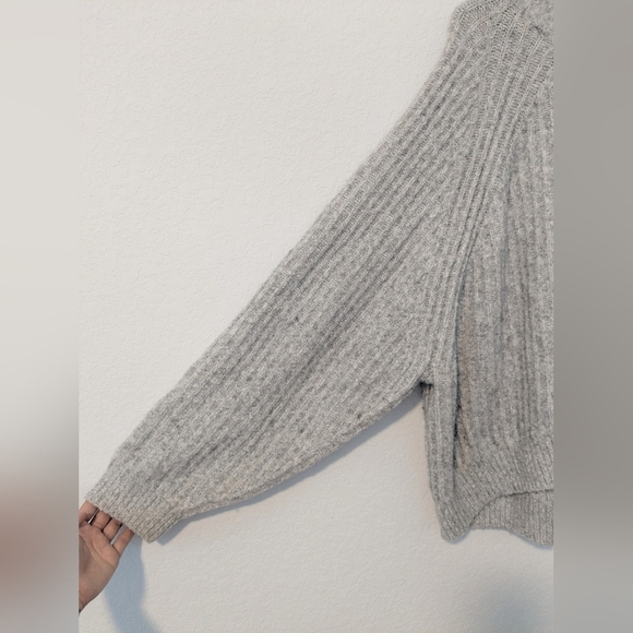 Madewell Heather Grey Cotton Wool Ribbed Super Soft Chunky Crewneck Sweater XL - Picture 9 of 12